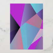 Geometrische paarse bruidsdouche folie uitnodiging (Achterkant)