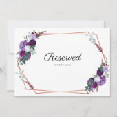 Geometrische Paarse bruiloft achtergebleven teken (Voorkant)