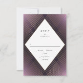 Geometrische Paarse Gatsby Wedding RSVP (Voorkant)
