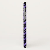Geometrische Paarse glitter en zwarte zigzag Chevr Case-Mate iPhone Case (Achterkant/links)