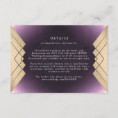 Geometrische Paarse Gold Foil Weddenschap Enclosur RSVP Kaartje (Voorkant)