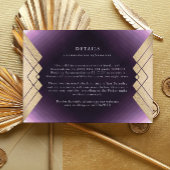 Geometrische Paarse Gold Foil Weddenschap Enclosur RSVP Kaartje