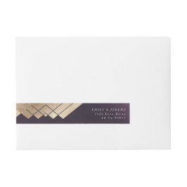 Geometrische Paarse goudweddenschappen Adreslabel Wikkel