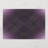 Geometrische Paarse goudweddenschappen Menu (Achterkant)