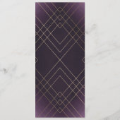 Geometrische Paarse goudweddenschappen Programmakaart (Achterkant)
