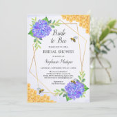 Geometrische Paarse hydrangea Vrijgezellenfeest ho Kaart (Staand voorkant)