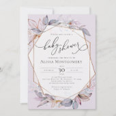 Geometrische Paarse lavender Baby shower Kaart (Voorkant)