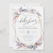 Geometrische Paarse lavender Baby shower Kaart (Voorkant)