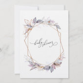 Geometrische Paarse lavender Baby shower Kaart (Achterkant)