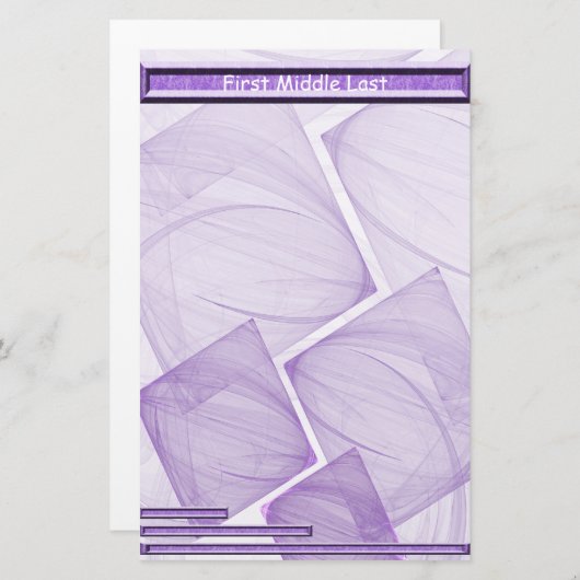 Geometrische Paarse schaduwen, gepersonaliseerd Briefpapier (Voorkant / Achterkant)