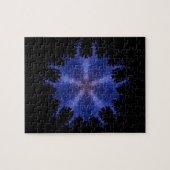 Geometrische paarse sterrenhemel zwarte legpuzzel (Horizontaal)