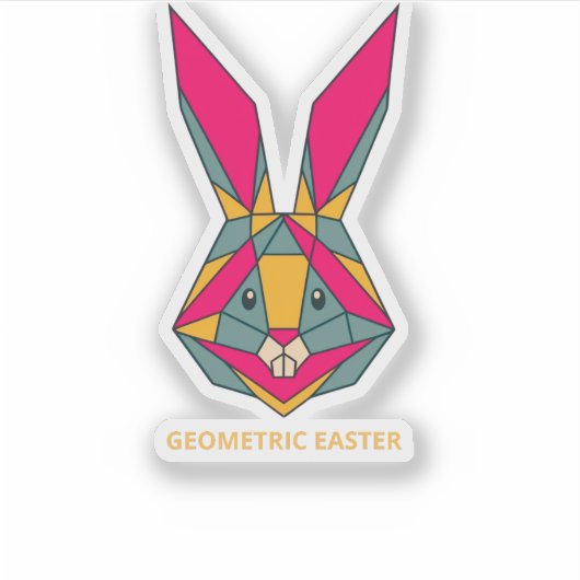 geometrische paashaas sticker (Voorkant)