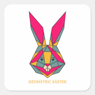 geometrische paashaas vierkante sticker