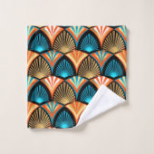 Geometrische palm verlaat gouden patronen in Art D Bad Handdoek (Wasdoekje)