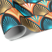 Geometrische palm verlaat gouden patronen in Art D Cadeaupapier (Rol Hoek)