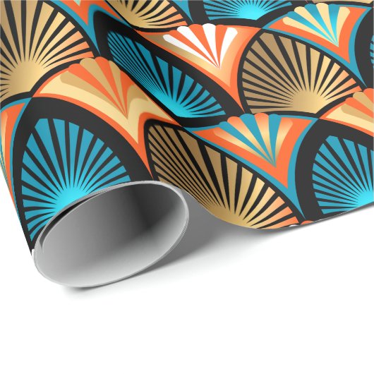 Geometrische palm verlaat gouden patronen in Art D Cadeaupapier (Rol Hoek)