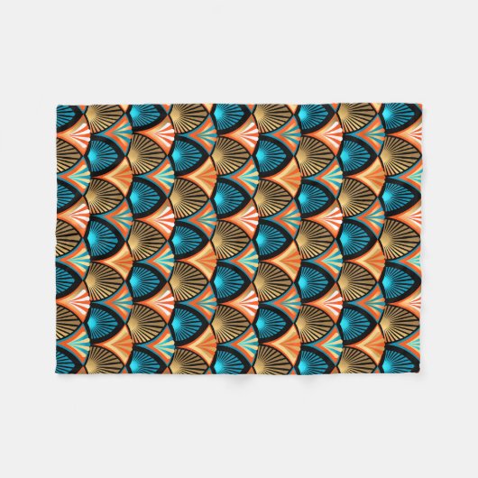 Geometrische palm verlaat gouden patronen in Art D Fleece Deken (Voorkant (Horizontaal))