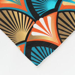 Geometrische palm verlaat gouden patronen in Art D Fleece Deken