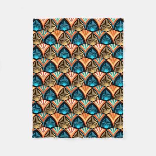Geometrische palm verlaat gouden patronen in Art D Fleece Deken (Voorkant)