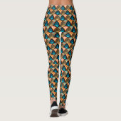 Geometrische palm verlaat gouden patronen in Art D Leggings (Achterkant)