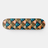 Geometrische palm verlaat gouden patronen in Art D Persoonlijk Skateboard (Horizontaal)