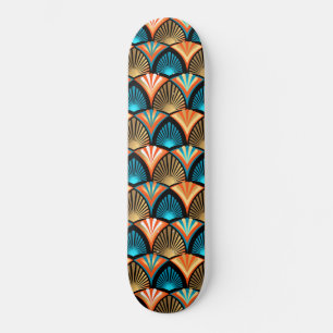 Geometrische palm verlaat gouden patronen in Art D Persoonlijk Skateboard