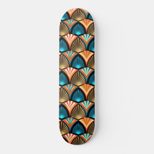 Geometrische palm verlaat gouden patronen in Art D Persoonlijk Skateboard (Voorkant)