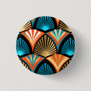 Geometrische palm verlaat gouden patronen in Art D Ronde Button 3,2 Cm
