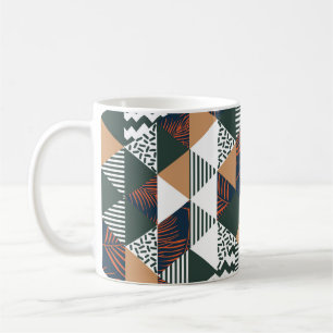 Geometrische palmbladeren, trendy patroon koffiemok