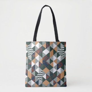 Geometrische palmbladeren, trendy patroon tote bag