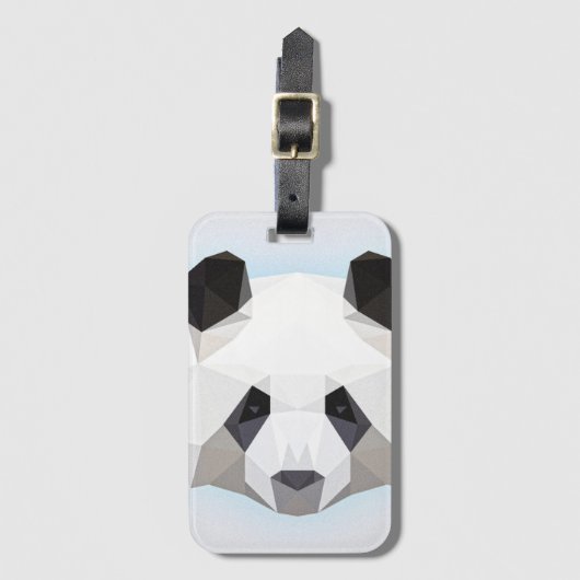Geometrische Panda Gezicht Bagagelabel (Voorkant (verticaal))