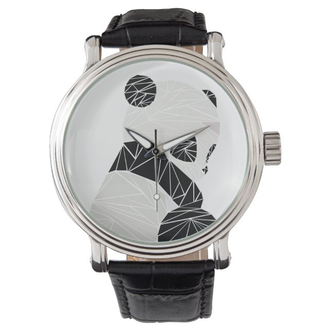Geometrische panda horloge (Voorkant)