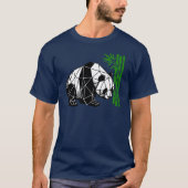 Geometrische panda met groene bamboe t-shirt (Voorkant)