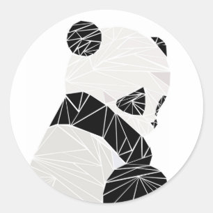 Geometrische panda ronde sticker