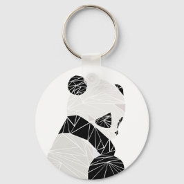 Geometrische panda sleutelhanger