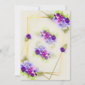 Geometrische Pansy Floral 40e verjaardag Kaart (Achterkant)