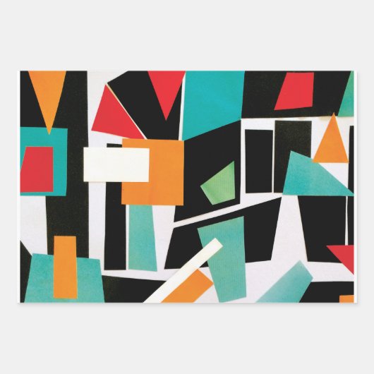 Geometrische papierbladen voor het oppakken inpakpapier vel (Voorkant 3)