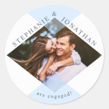 Geometrische pasta Blue & White Modern Weduwfoto