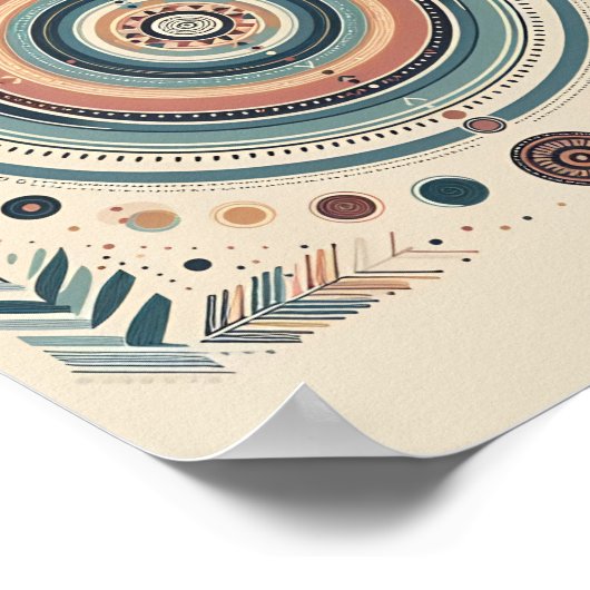 Geometrische Pastel Boho Art Poster (Hoek)