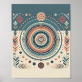 Geometrische Pastel Boho Art Poster (Voorkant)
