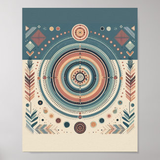 Geometrische Pastel Boho Art Poster