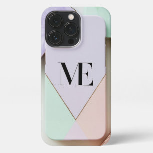 Geometrische pastel Initialen telefoonhoes iPhone 13 Pro Hoesje
