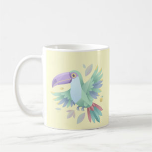 Geometrische Pastel Toekan – Minimalistische Tropi Koffiemok