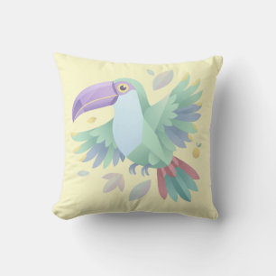 Geometrische Pastel Toekan – Minimalistische Tropi Kussen