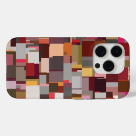Geometrische Patchwork Abstracte Mozaïek Patroon iPhone 15 Pro Case