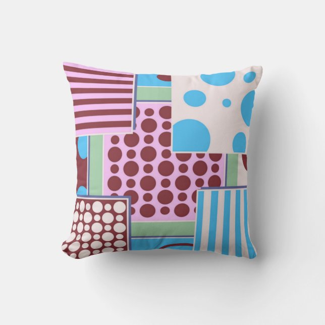 Geometrische patchwork American MoJo Pillow Kussen (Voorkant)