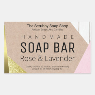 Geometrische Patchwork Handgemaakte Zeep Labels