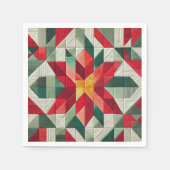 Geometrische Patchwork Poinsettia Decoupage servet (Voorkant)