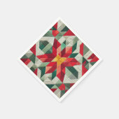 Geometrische Patchwork Poinsettia Decoupage servet (Hoek)