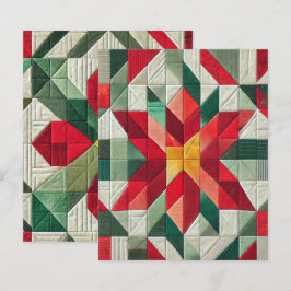 Geometrische Patchwork Poinsettia Scrapbook Paper